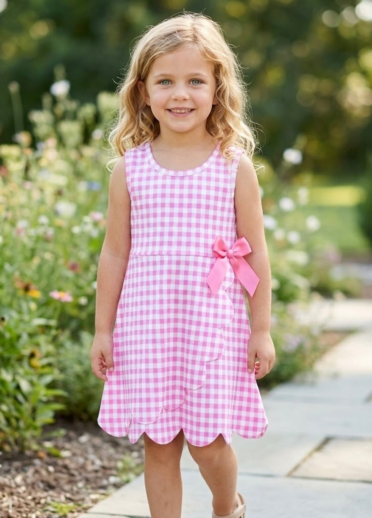Girls Pink Stripe Yoga Dress